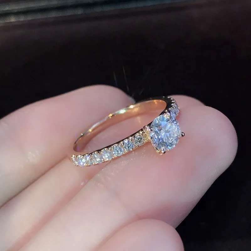 1Ct Ring Delysia King Rose Gold Trendy Shiny Crystal