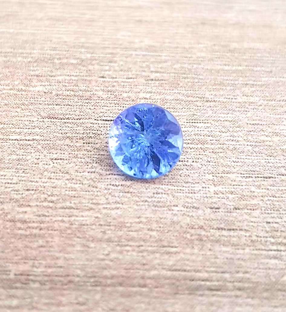 Purplish Blue Tanzanite 0.71Cts 5.5mm Round Ravishing Colour Natural