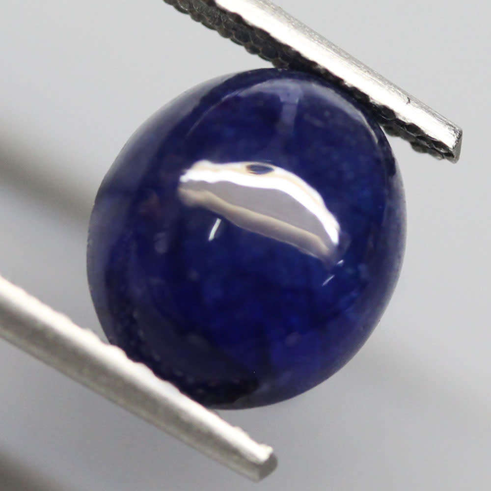 3.93Ct. Sapphire Oval Cabochon Cornflower Blue  Good! Sparkling! Madagascar