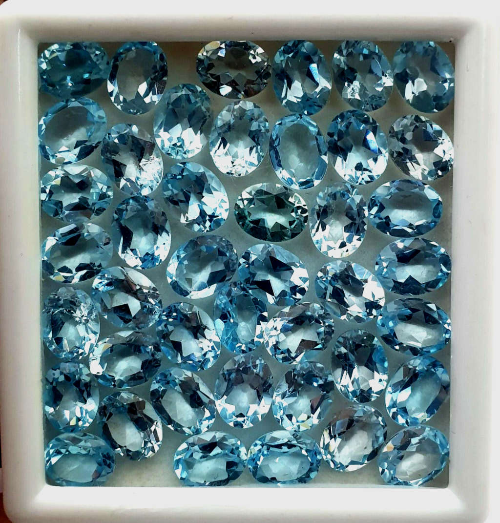 Blue Topaz Oval Cut 3*3.30Cts   8x10MM Loose Gemstone  Natural