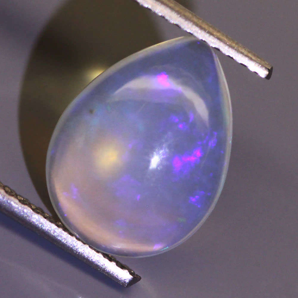 1.96Ct. Opal Pear Cabochon Multi Colors Glittering Rainbow 3D! Ethiopian Natural