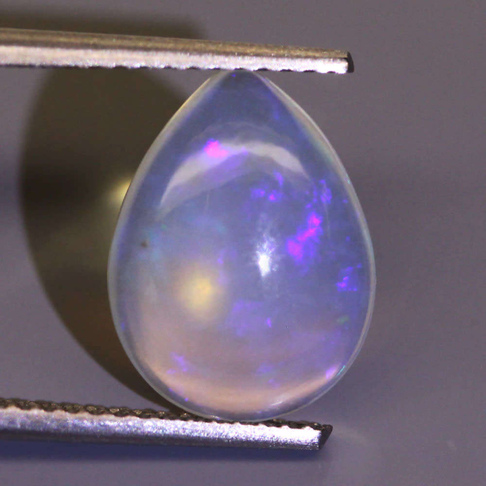 1.96Ct. Opal Pear Cabochon Multi Colors Glittering Rainbow 3D! Ethiopian Natural