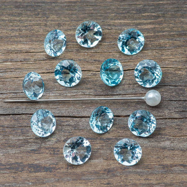 Baby Blue Topaz 1.59cts Round 7mm  Ravishing Colour and Full Fire! Brazil