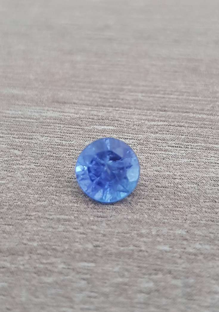 Purplish Blue Tanzanite 0.74Cts 5.5mm Round Ravishing Colour Natural