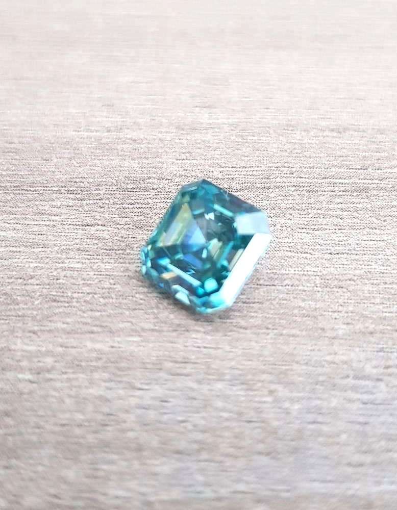 1.59ct MOISSANITE ASSCHER CUT  **ICE BLUE** VVS1  COLOUR  LOOSE GEM