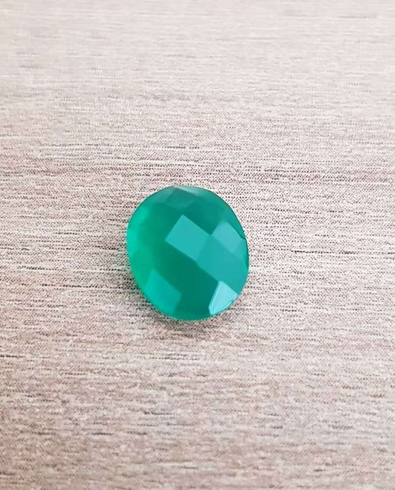 Green Onyx Oval Checkerboard 8x10mm Brilliant Gemstone
