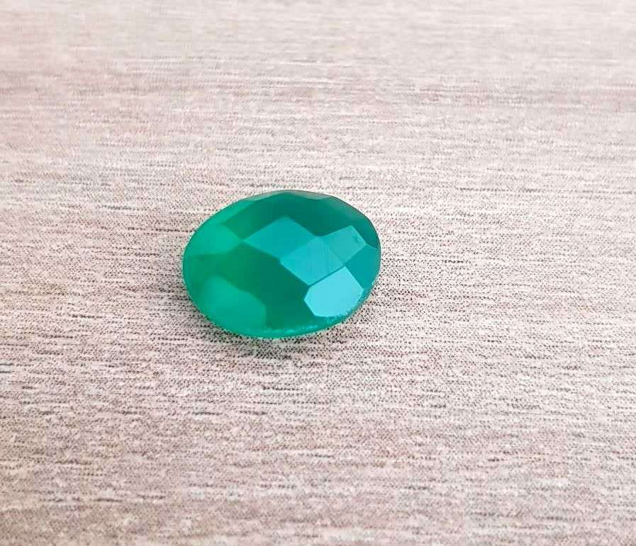 Green Onyx Oval Checkerboard 8x10mm Brilliant Gemstone