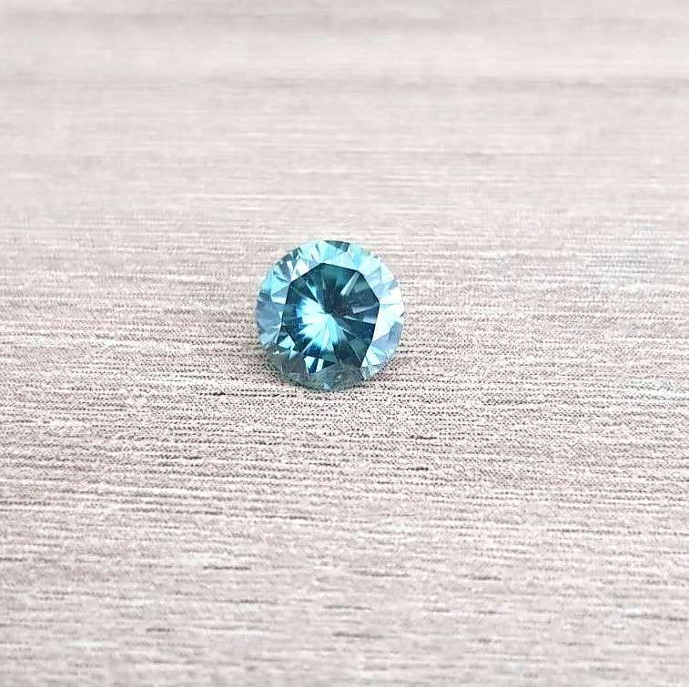 1.15ct MOISSANITE ROUND  **PEACOCK BLUE** VVS1  COLOUR  LOOSE GEM