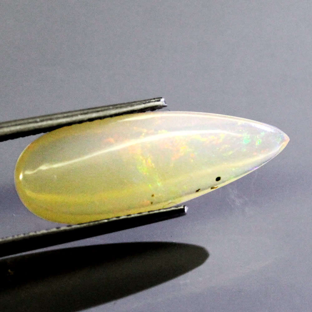 2.93Ct. Opal Pear Cabochon Multi Colours Glittering Rainbow 3D! Ethiopian Natural