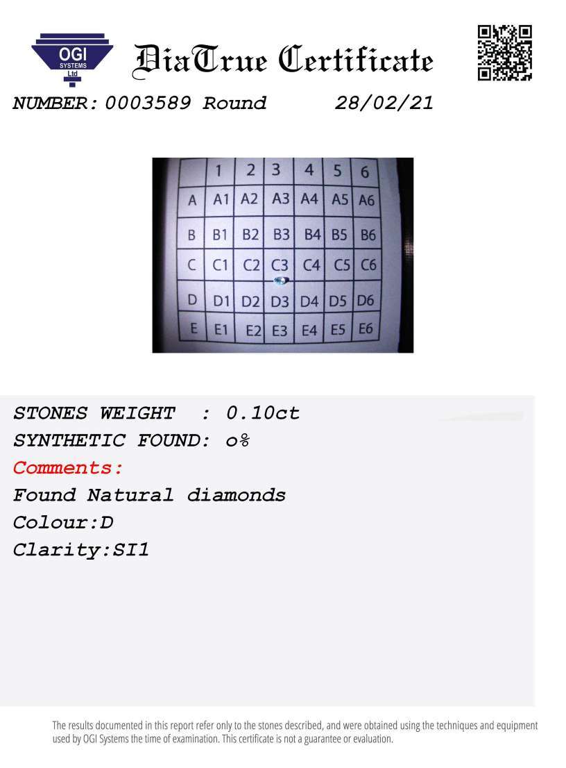 0.10Cts DIAMONDS D/SI1 **CERTIFIED**SPARKLING  WHITE COLOR NATURAL