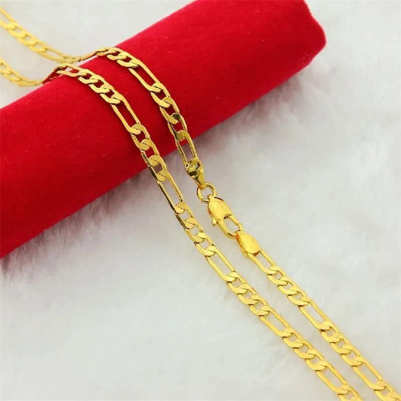 Necklace Figaro Link Chain  4mm/50cm-18ct Gold Plated