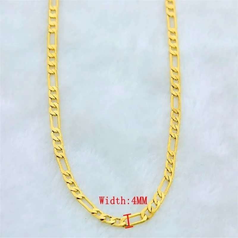 Necklace Figaro Link Chain  4mm/50cm-18ct Gold Plated