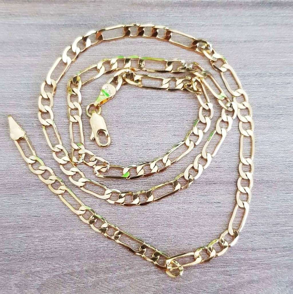 Necklace Figaro Link Chain  4mm/50cm-18ct Gold Plated