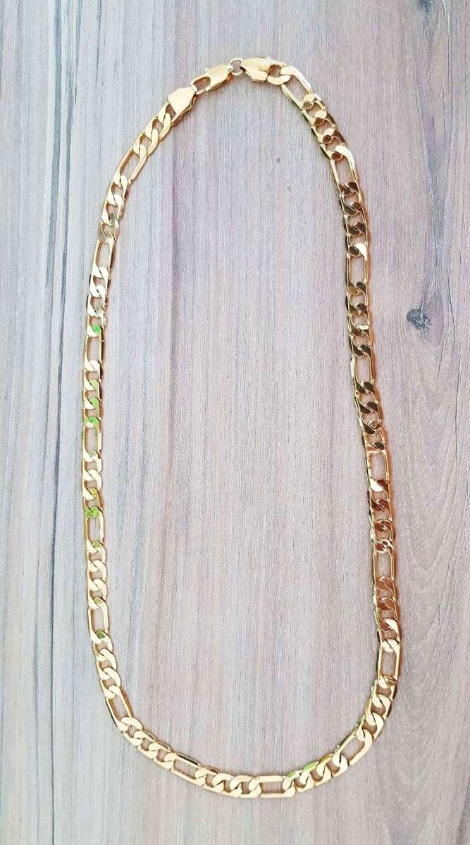 Necklace Figaro Link Chain  6mm/55cm-18ct Gold Plated