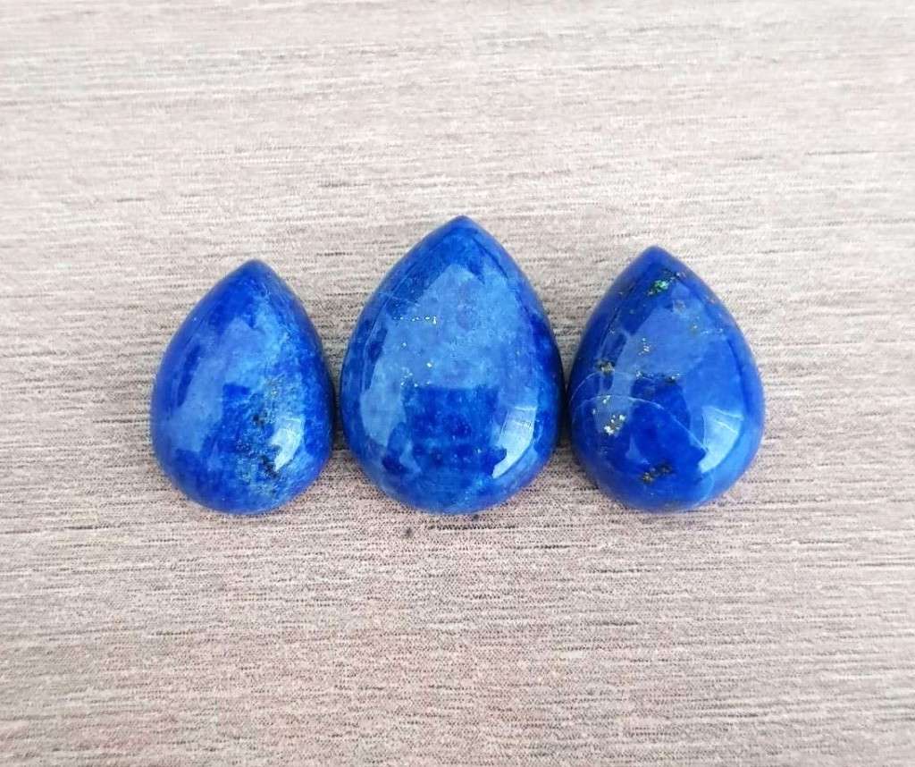 LAPIS LAZULI PEAR SHAPE **MATCHING PAIR**GEMSTONES 21.89Cts CABOCHON  NATURAL