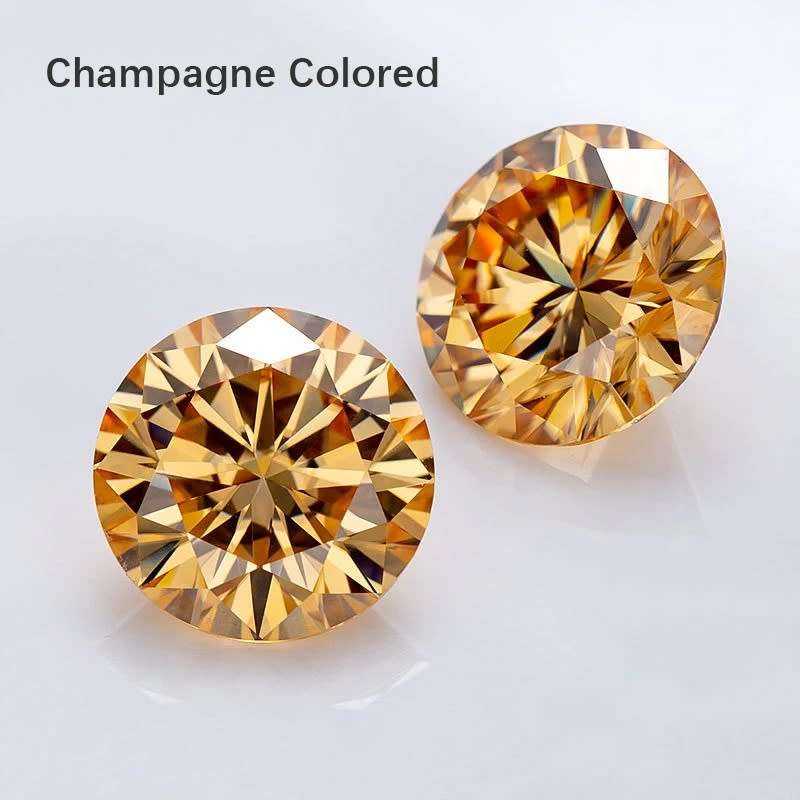 MOISSANITE Champagne 1CT  VVSI  ROUND **GRA Certified **BRILLIANT CUT