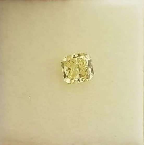 0.53Cts DIAMOND RADIANT CUT VVS` VIVID FANCY YELLOW **CERTIFIED**SPARKLING NATURAL