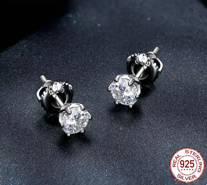 Moissanite Earrings  0.50ctw 925 Sterling Silver**GRA Certified**  VVSI/D Moissanite