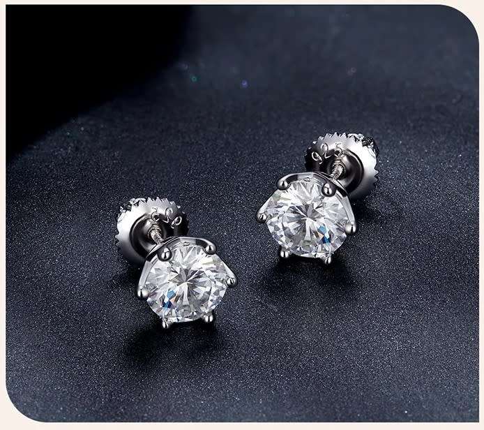 Moissanite Earrings  1.00ctw 925 Sterling Silver**GRA Certified**  VVSI/D Moissanite