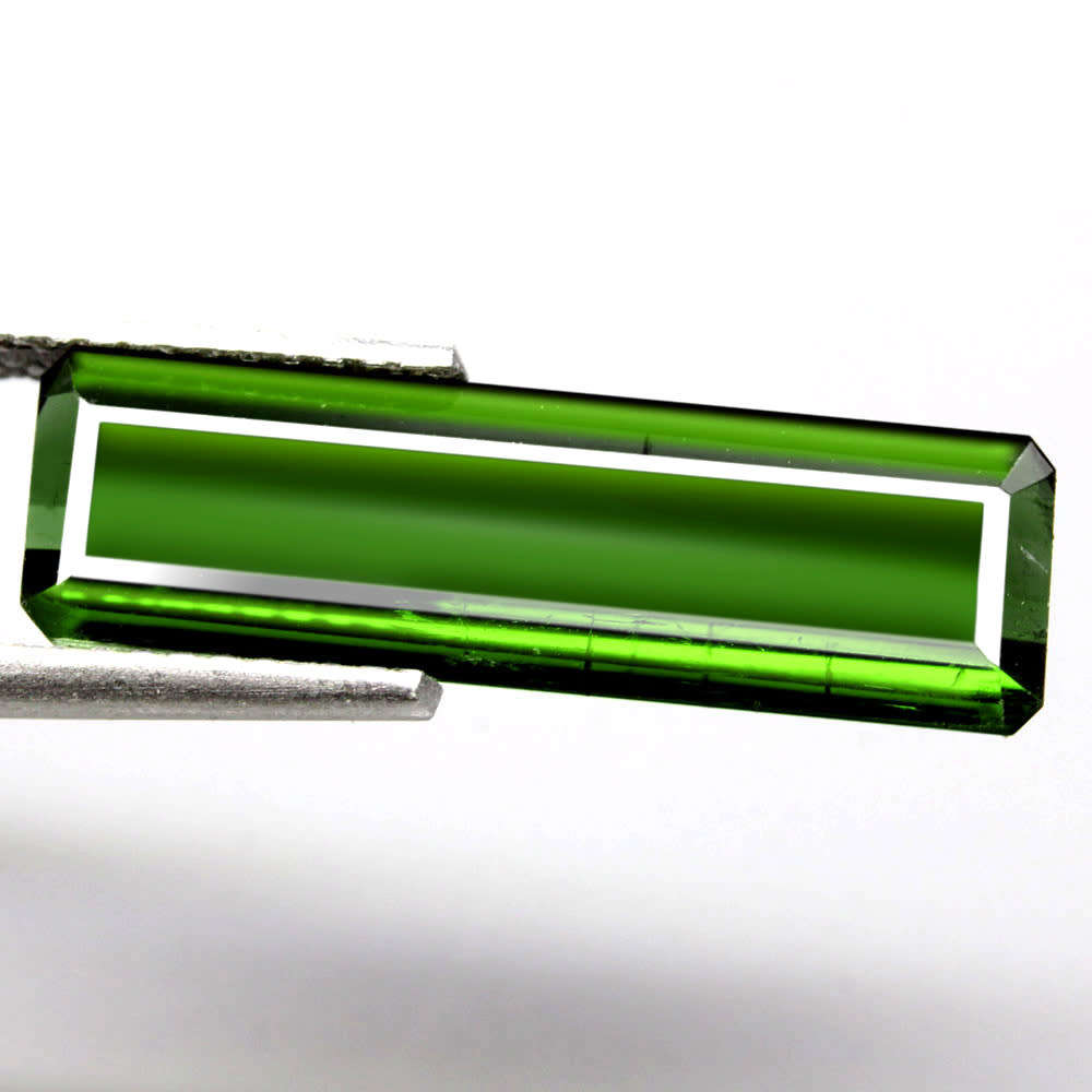 3.63Ct.  Tourmaline Green Emerald Cut Mozambique Precious Gem Ravishing! Natural