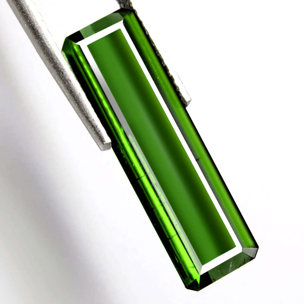 3.63Ct.  Tourmaline Green Emerald Cut Mozambique Precious Gem Ravishing! Natural