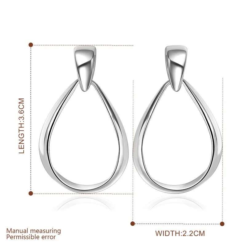 Classic Big Circle Hoop Charm Earrings 925 Sterling Silver