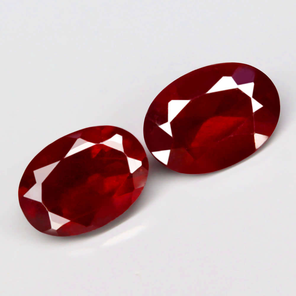 2.08Ct.  Spessartite Garnet Red Oval **Pair**Namibia Gem  For Jewelry! Natural