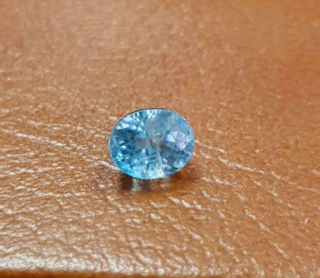 2.50Ct. Zircon Blue Oval Shape Cambodia Gem Ultra Lustrous Ravishing Colour! Natural