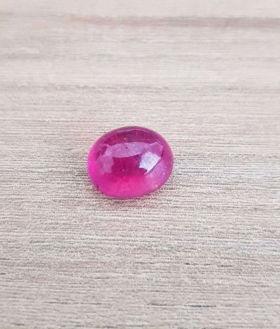 8.23Ct. Ruby Oval Cabochon Pinkish Red Colour Good Sparkling! Madagascar