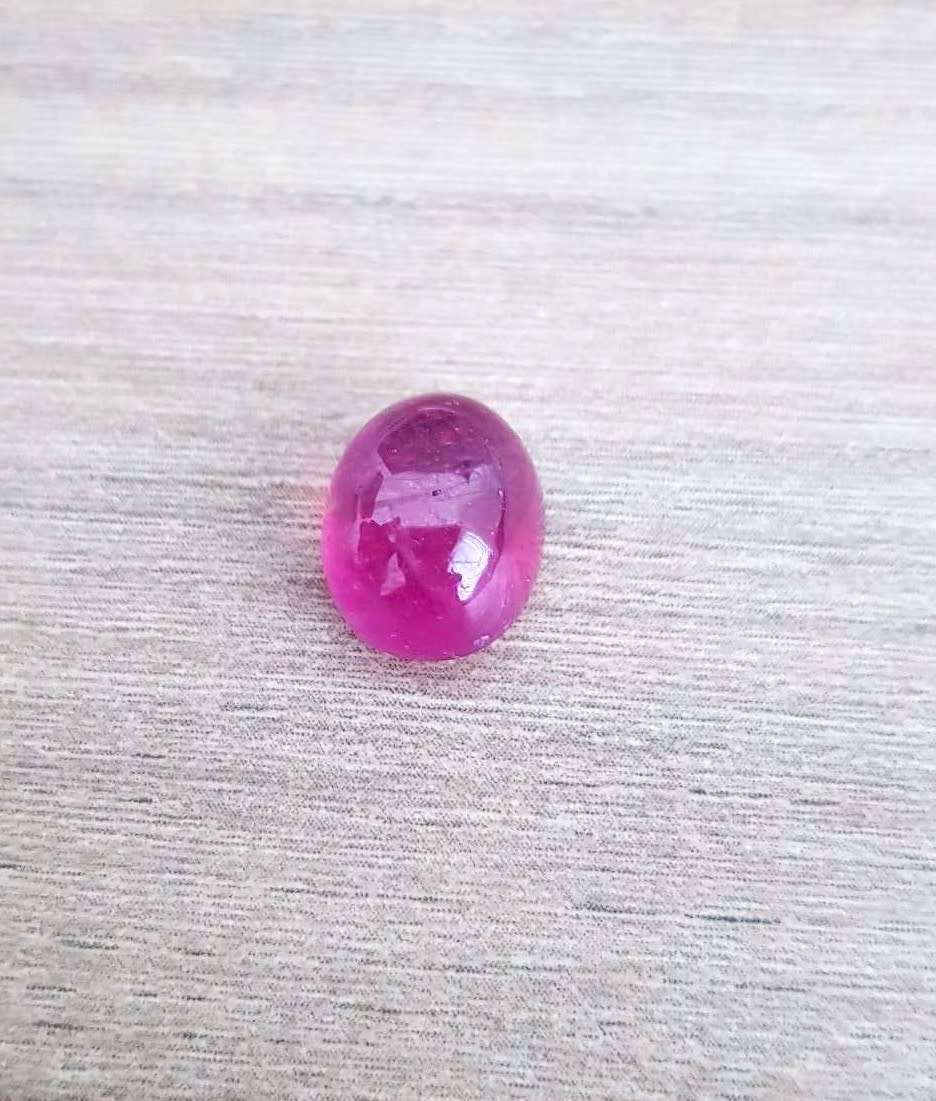8.23Ct. Ruby Oval Cabochon Pinkish Red Colour Good Sparkling! Madagascar