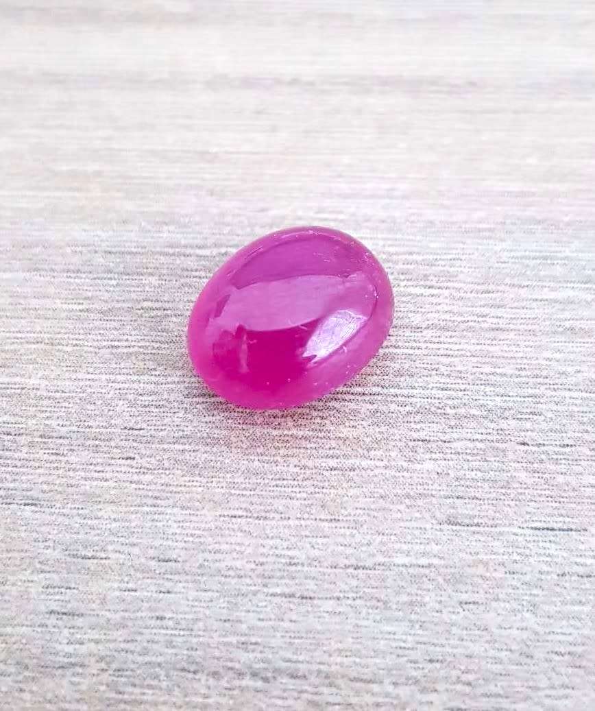 8.68Ct. Ruby Oval Cabochon Pinkish Red Colour Good Sparkling! Madagascar