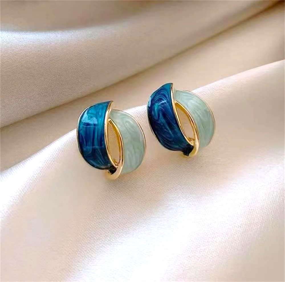 Butterfly Flower Earrings Blue Arc Cross