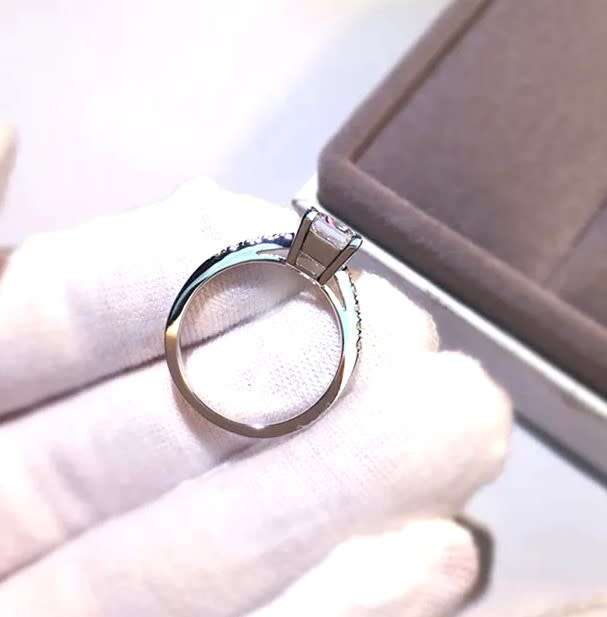 1 Carat Princess Cut Ring **Sterling Silver** Engagement Ring