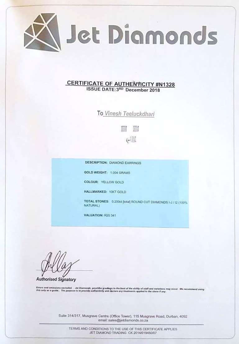 DIAMOND EARRINGS 0.200Cts MICRO PAVE SET  | YELLOW GOLD **DIAMOND CLUSTER **