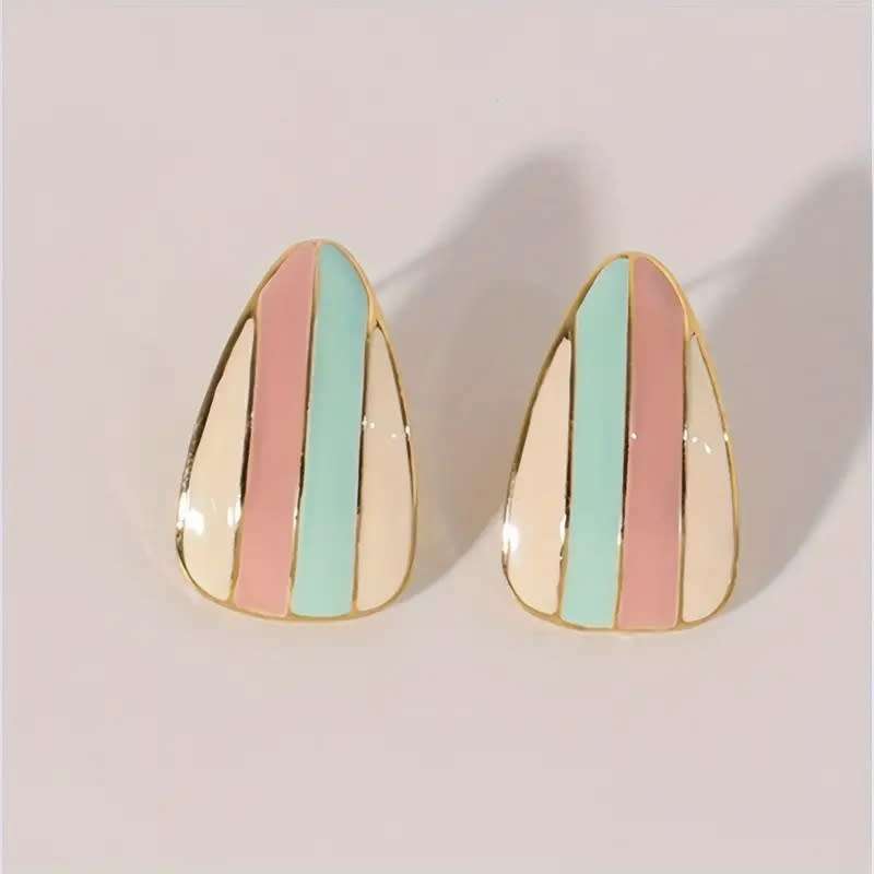 Bohemian  Style Geometric Colour block Teardrop Earrings