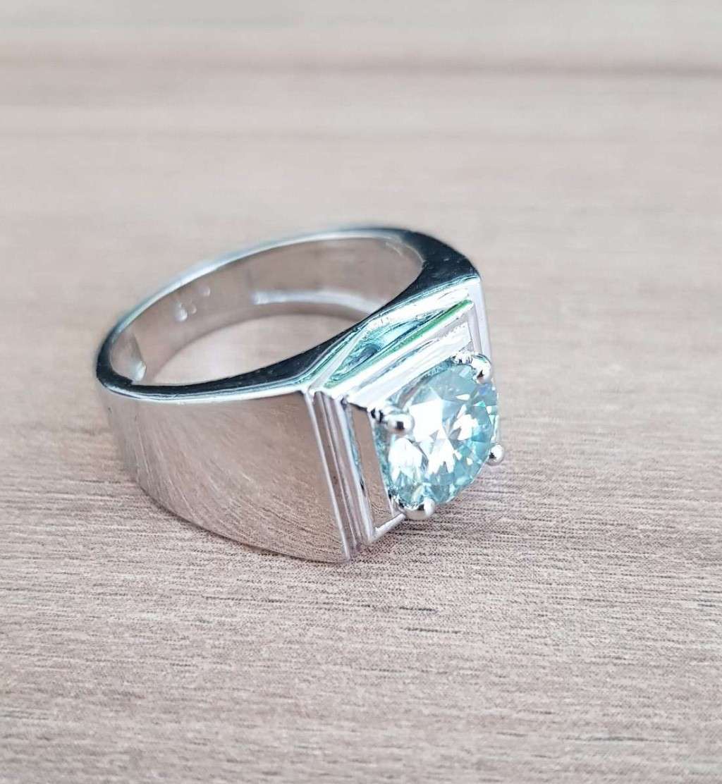 2.08 Ct Moissanite Round  Men's Engagement Ring