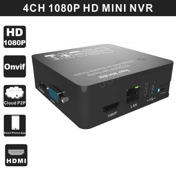 4CH NVR 1080P ONVIF  HD Super Mini NVR with Goolink P2P Cloud Service