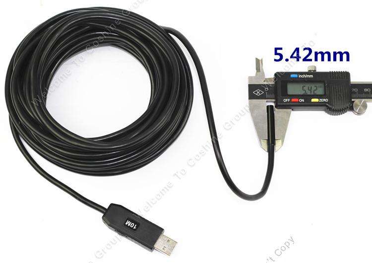 USB Endoscope Camera HD 720P 10mmDIA 4xLED IP67 Waterproof 5M Cable