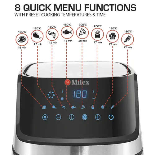 MILEX PREMIUM  AIR FRYER 5.6 LITRES