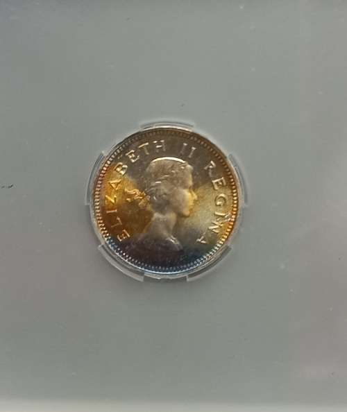 1953 Threepence Sangs PF65