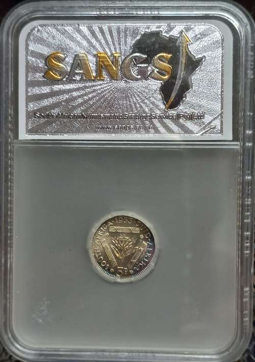 1953 Threepence Sangs PF65