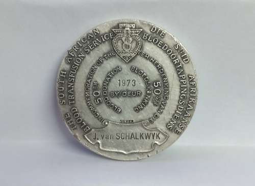 Silver William Harvey Blood donation medal