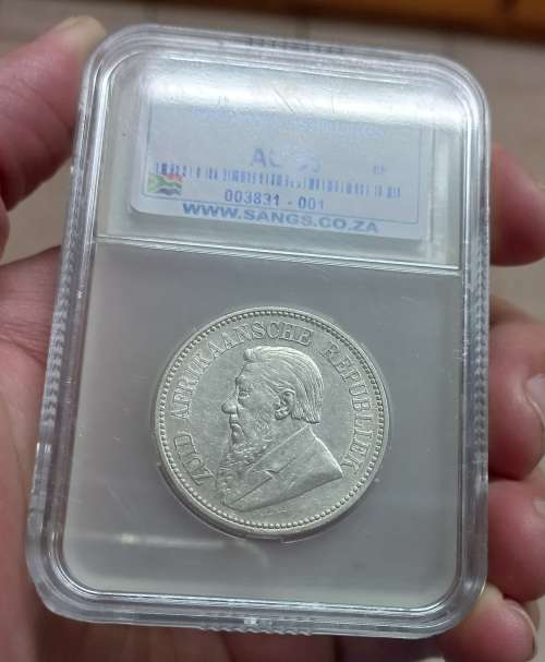 1895 ZAR Half crown Sangs AU53