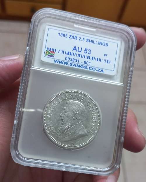 1895 ZAR Half crown Sangs AU53