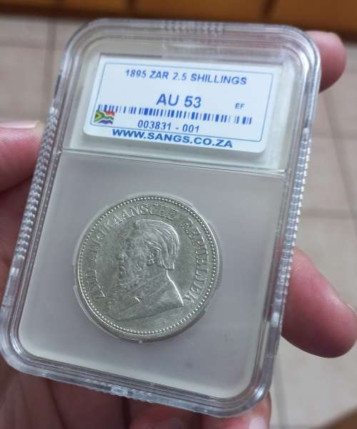 1895 ZAR Half crown Sangs AU53