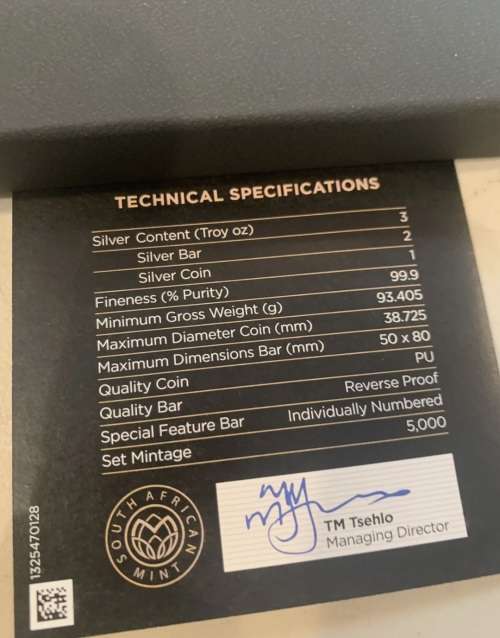 2017 SOUTH AFRICA KRUGERRAND 3 OZ 999 SILVER COIN & BAR 1 oz 2 oz!One of kind