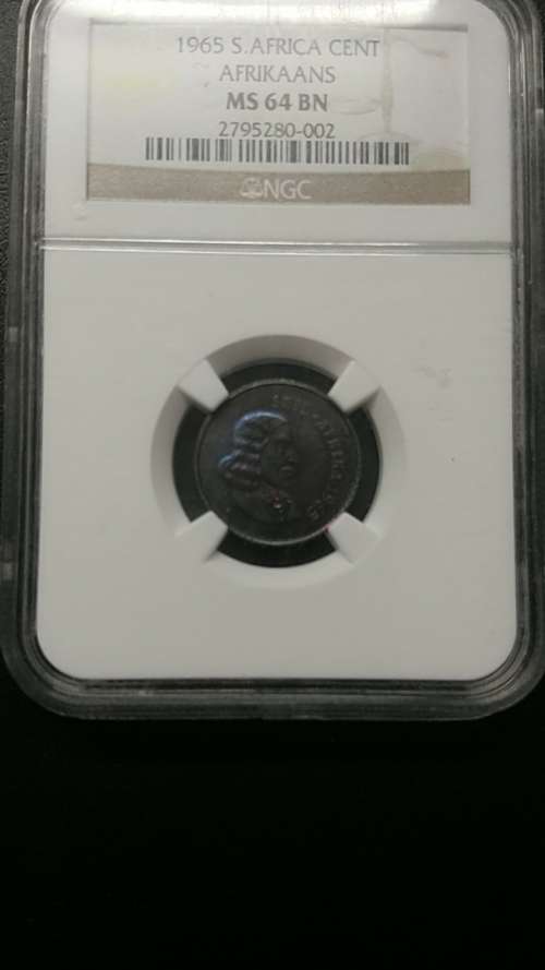 1965 Afrikaans Legend One Cent NGC