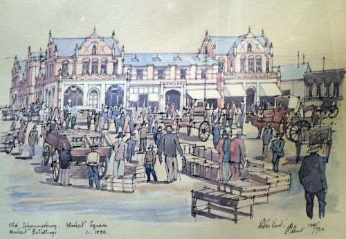Peter Kent - Old Johannesburg Market Square - Detailed limited edition print