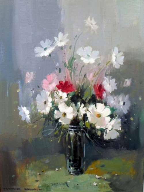 Wessel Marais - Still life flowers - Investment art at its finest!! Invest now!!