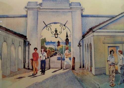 Walter Battiss - Rhodes University Drosdy Arch - A beautiful print! Low price, bid now!